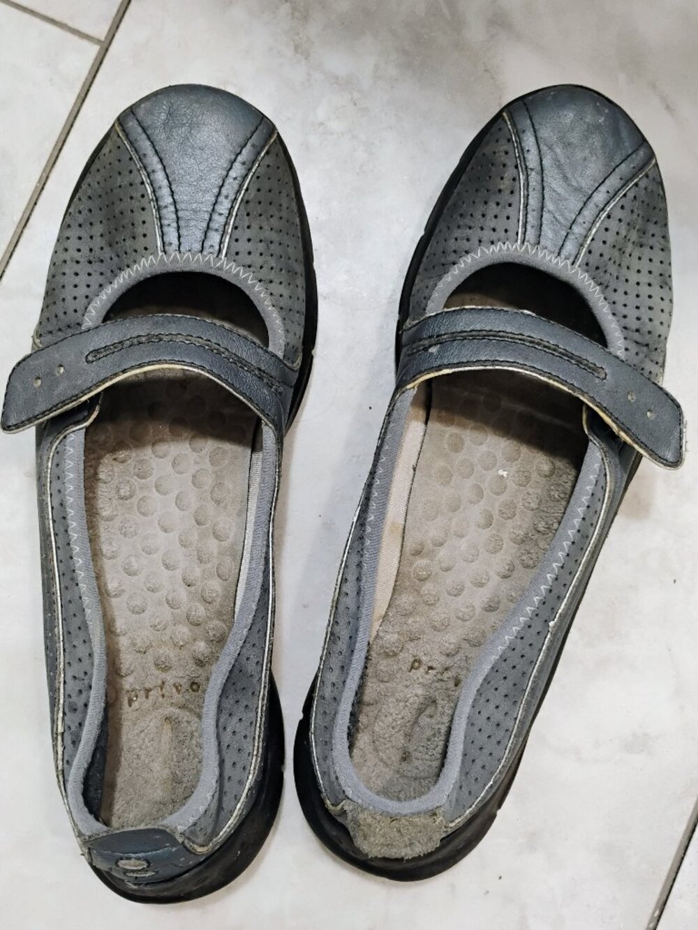 PRIVO by Clarks Blue Leather Mary Jane Comfort Flats – Size 7